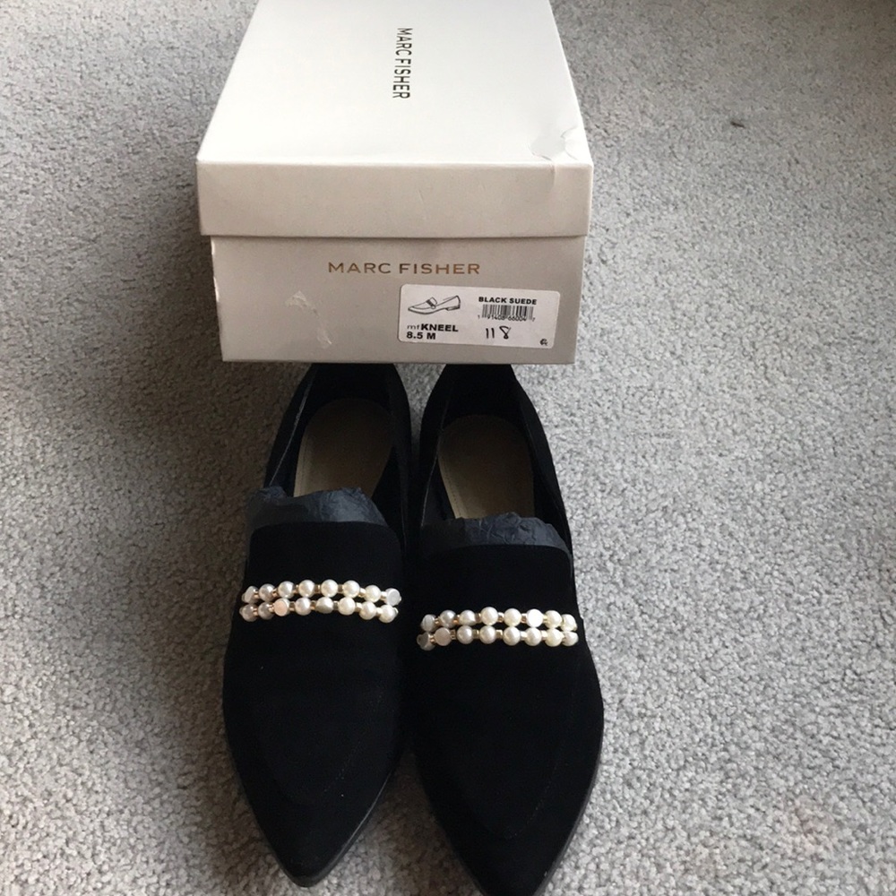 Mark fisher black suede flats